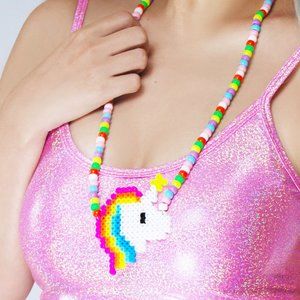 LASR Electric Unicorn Rave Kandi Necklace
